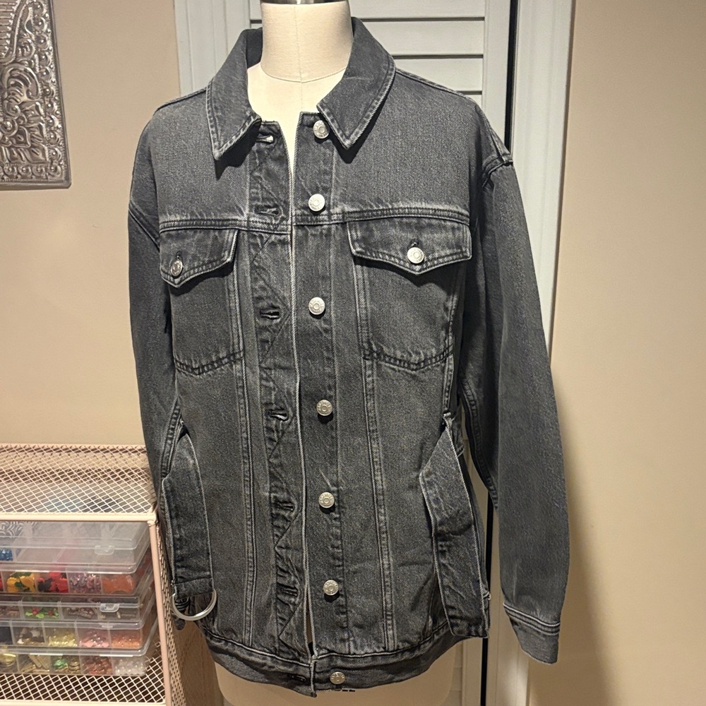 Madewell Charcoal Oversized Denim Jacket